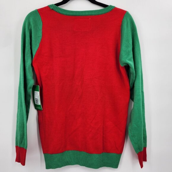 TIPSY ELVES Meowy Cat Ugly Christmas Sweater Small NWT - Picture 7 of 9